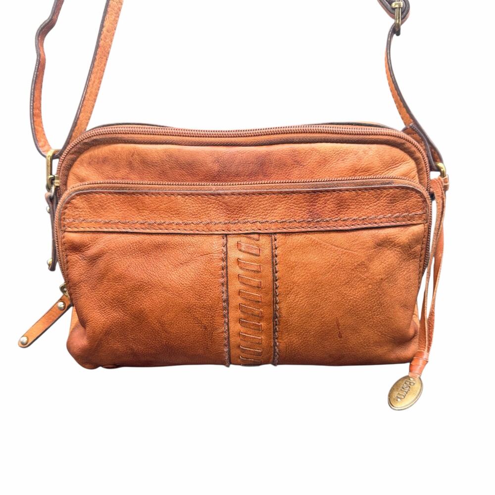 Born Brown Leather Crossbody Bag Small Vintage Boho Adjustable Strap